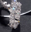 Silver Tear Drop Pear Cut Moissanite Eternity Ring - 925 Silver