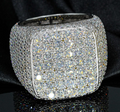 925 Sterling Silver Iced Out VVS Moissanite Ring